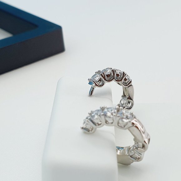 "925 Sterling Silver Cubic Zirconia Earrings, UU1P6A6144 - Picture 8 of 10